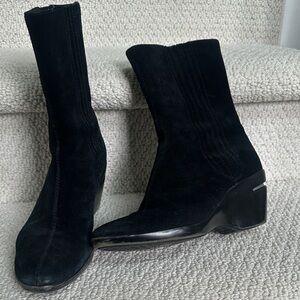 Cole Haan Black Suede Ankle Boots 6.5